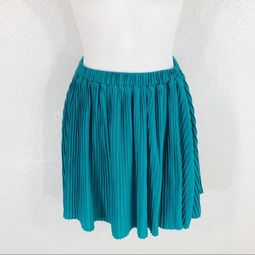 Graine Gabriella teal pleated skater skirt